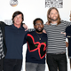 (L-R) Musicians Mickey Madden, Matt Flynn, PJ Morton, James Valentine and Adam Levine of Maroon 5 pose in the press room during the 2016 American Music Awards